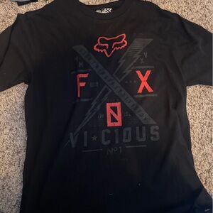 Fox Black Tee with Red Logo